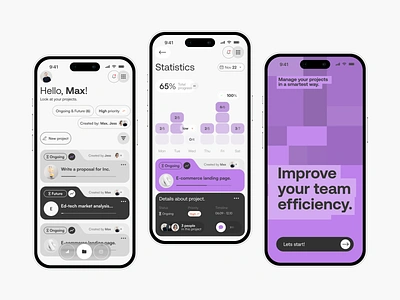 Project Management Mobile App app design calendar management mobile app mobile design performance planner productivity project project management app saas task task app team teams time management ui ux web design work list workflow automation