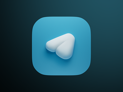 Telegram App Icon Competition app application icon inflated logo messanger plane telegram thumbnail