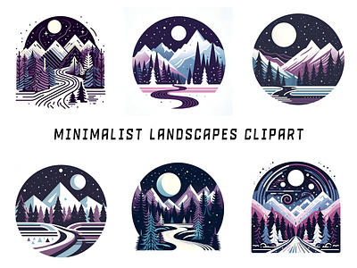 Minimalist landscapes clipart beautiful clipart landscape minimalist