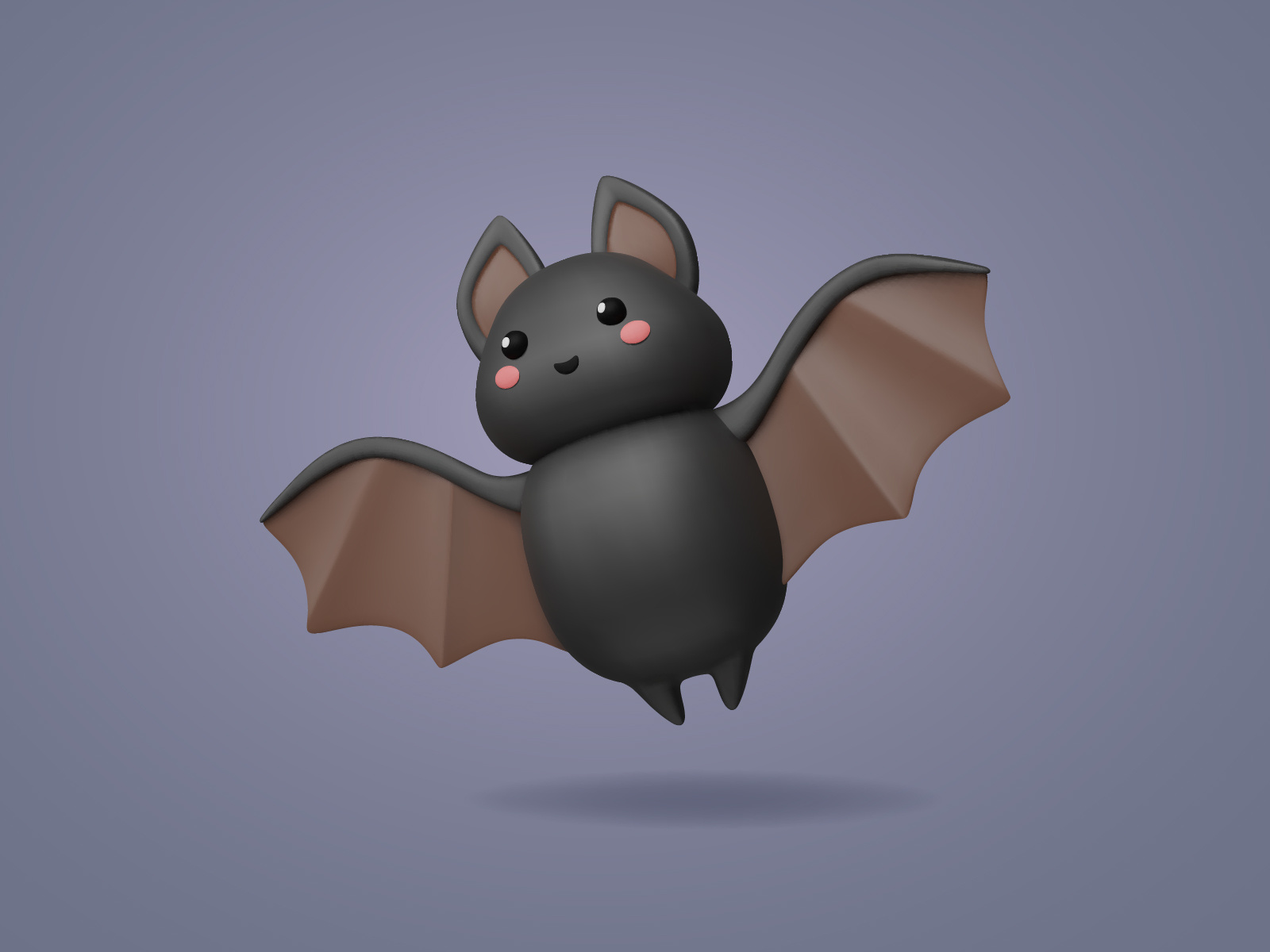 Example of Cute 3d vector bat