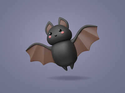 Cute 3d vector bat 3d adobeillustrator animal bat blender character cute flying halloween illustration render vector