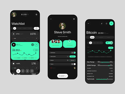 Crypto Trading Bot App bot crypto crypto assets currency data scraping defi finance finance automation fx inrterface mobile app modern design robot saas sales sales automation startup trading ui ux web design