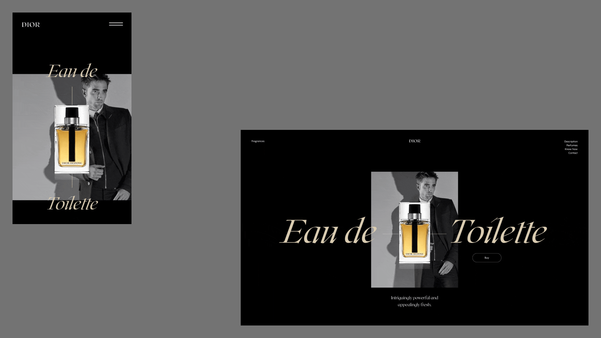 Dior website mockup concept design typography ui ux webdesign