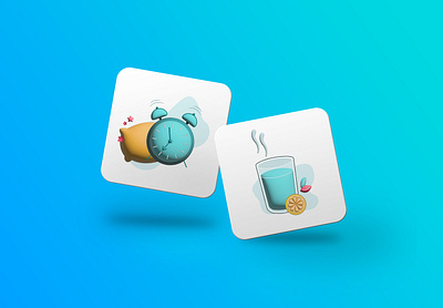 Icons habits | Illustrator 3d 3d app branding design graphic design icons illustration logo ui ux vector