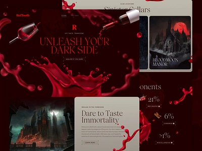 RedTooth - Mocktober 2023 club color design desktop graphic design halloween mocktober red taste ui vampire wine