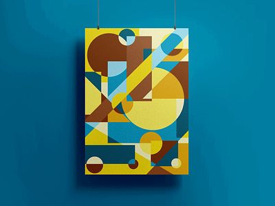 Blue & Yellow Geometric Abstract Poster abstract abstract poster design design for sell geometric geometric abstract graphic design graphic poster illustration poster poster art poster design ui ux