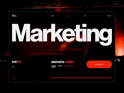 Marketing Agency Landing Page Animation agnecy art artists clean design landing marketing mobile orange red ui ux web website