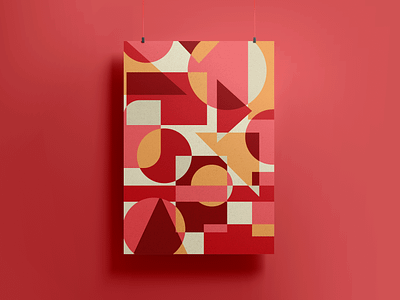 Red & Maroon Geometric Abstract abstract poster design geometric abstract geometric poster graphic design graphic poster poster poster art ui ux vector poster