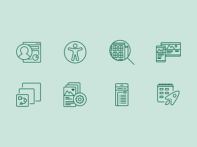 Website Builder Icon Set accessibility icon set iconography icons pictogram scalability search website