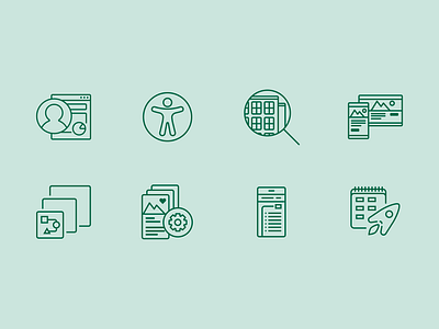 Website Builder Icon Set accessibility icon set iconography icons pictogram scalability search website
