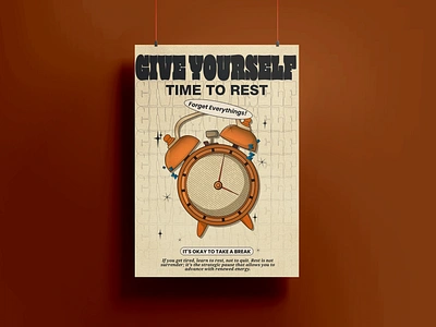 Give Yourself Time to Rest Poster graphic design graphic poster motivation poster motivational quotes poster poster design ui vector design vector poster