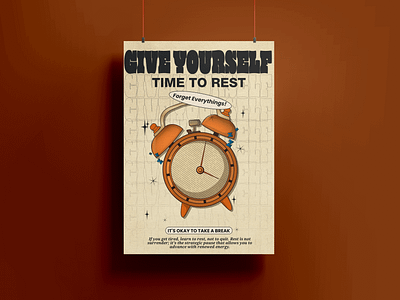 Give Yourself Time to Rest Poster graphic design graphic poster motivation poster motivational quotes poster poster design ui vector design vector poster