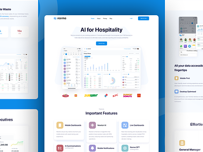 Norma.app - AI for Hospitality Management ai design landing page product design saas ui ux web design webdesign webflow