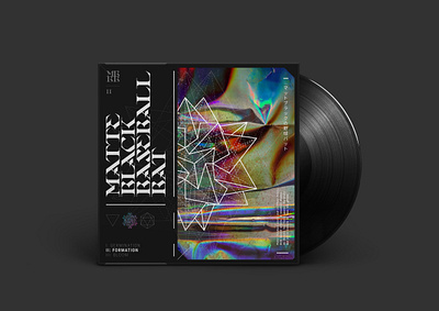 Album Art - MBBB - "II: FORMATION" albumart black blue dark geometric graphic design layout mockup oilslick pink red silver typography vinyl white