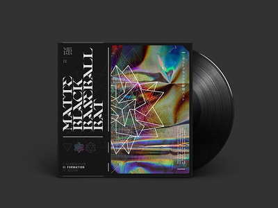 Album Art - MBBB - "II: FORMATION" albumart black blue dark geometric graphic design layout mockup oilslick pink red silver typography vinyl white