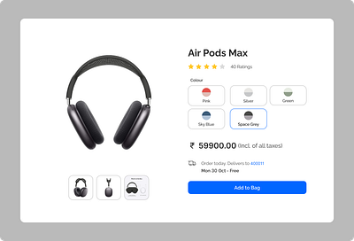 DailyUI 012 - Ecommerce Shop design 100daysofui airpods max apple dailyui dailyui challenge e commerce ui