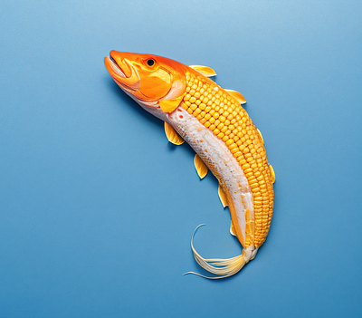 A salmon made of corn ai hybrids maize salmon stable diffusion