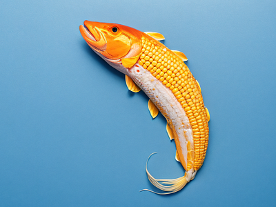 A salmon made of corn ai hybrids maize salmon stable diffusion