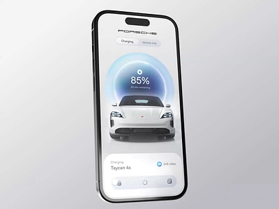 Porsche Taycan Concept App app car design electric car mobile porsche product prototype ui ux