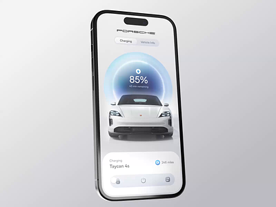 Porsche Taycan Concept App app car design electric car mobile porsche product prototype ui ux
