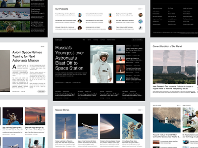(Get for Free) Space News Website | Article Sections article design article website blog design blog website landing page layout news news feed news website newspaper product design site typography ui ui design web design web ui website website design website sections
