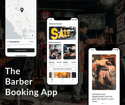 Barber Booking App Appointment barber app barber booking app appointment barber booking app ui design barberappdesign bookingsystemdesign humancentereddesign ui design ui ux design