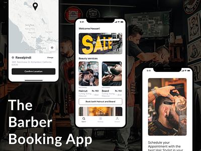 Barber Booking App Appointment barber app barber booking app appointment barber booking app ui design barberappdesign bookingsystemdesign humancentereddesign ui design ui ux design