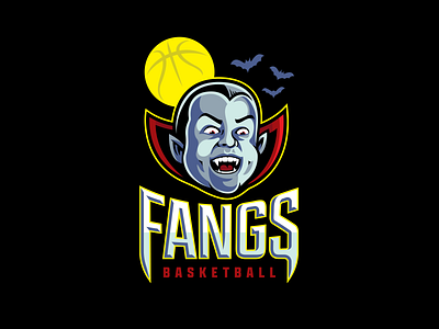Fangs Basketball basketball branding design fang graphic design illustration illustrator logo sports vampire vector