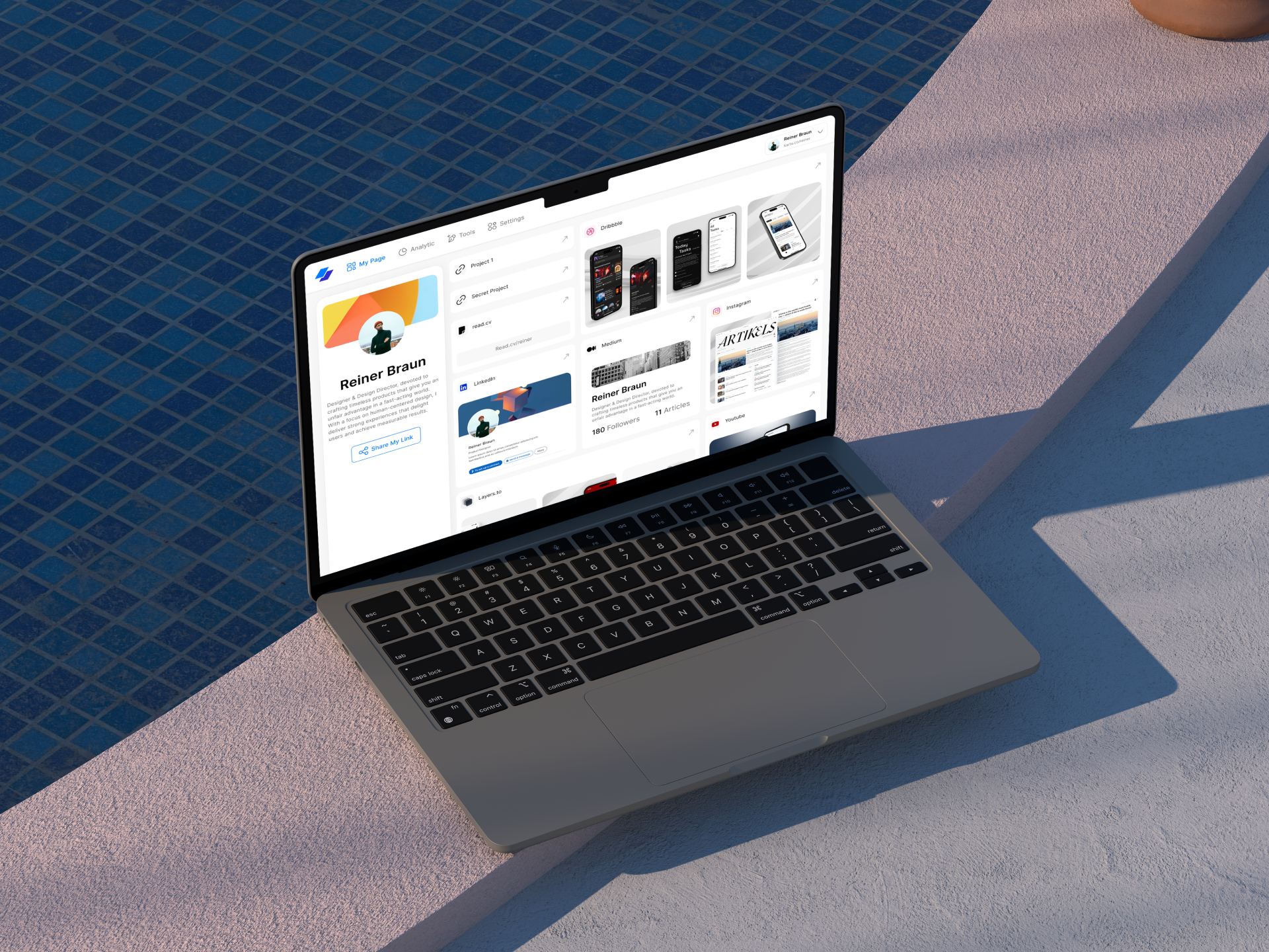 Kartu - Link Management design landing page link linktree management social ui ux