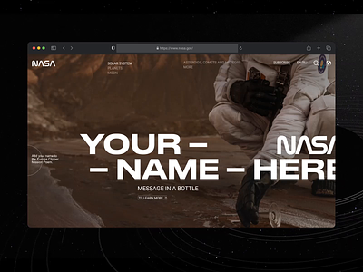 NASA Deep Dive Planetary Website — redesign animation design ui ux web