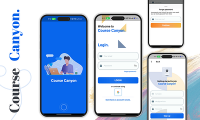 Course Canyon Elearning Mobile App Built With Flutter app course design elearning firebase flutter mobileapp online learning ui uiux