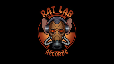 Rat Lab Records branding concept art branding character character deisgn design gas mask graphic design hardcore illustration lab logo mascot radioactive rat records