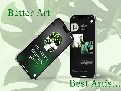 Art Mobile App Design app apple art artist brand design figma graphic design green iphone leaf logo mobile pro max splash screen ui user experience user interface ux worldwide