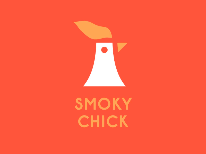 SMOCKY CHICK branding chick cock design factory graphicdesign icon logo logodesign logomark logotype rooster smoky