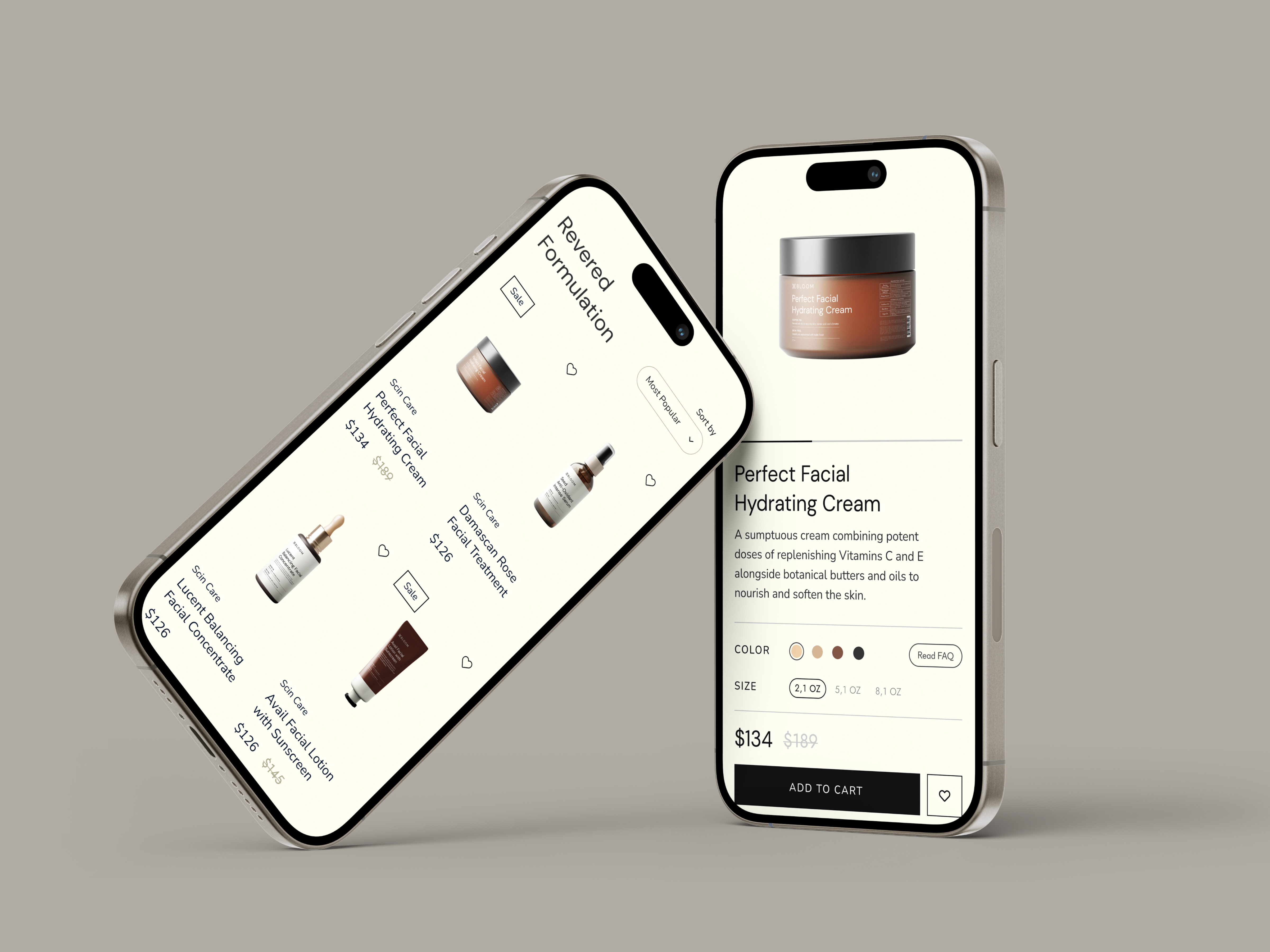 Concept for Nature Cosmetics beauty branding cosmetics craft cream design face hydrating nature naturecosmetics skin ui uidesign ux