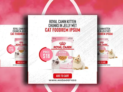 Social Media Pets food Web Banner Design banner design branding facebook ad fb cover graphic design instagram banner instagram post motion graphics pets food podcast product design social poster web banner