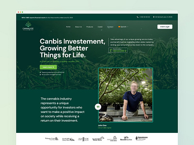 CBD, Marijuana Corporate, Farm or Lab Website Prototype 🌿 cannabis cbd prototype ui website design