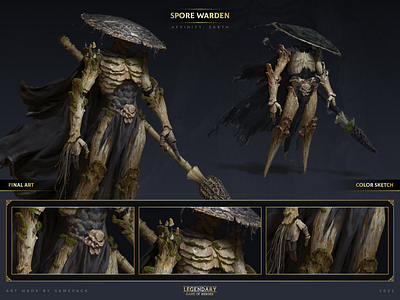 Spore Warden 2d art cgi character character design concept concept art digital 2d digital art fantasy game game art game of heroes gamepack illustration legendary mobile games sci fi warden