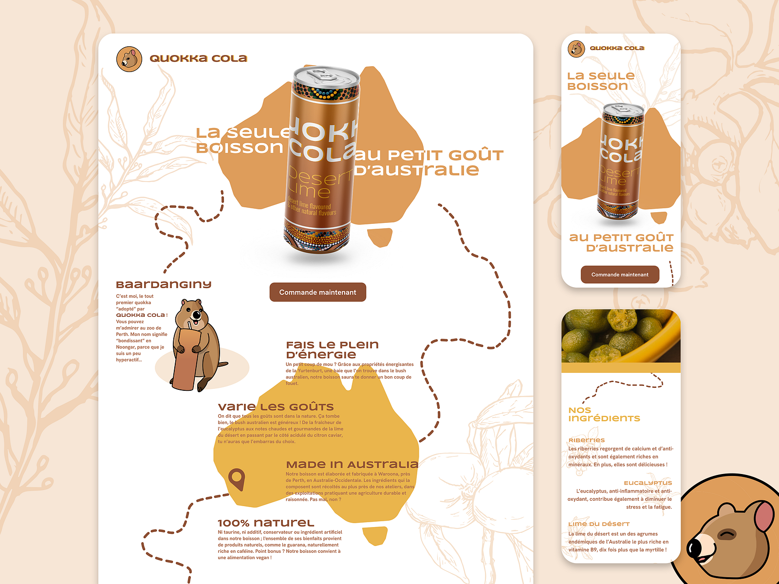 Quokka Cola - Landing page by Clémence Tafforeau on Dribbble