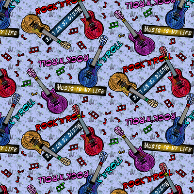 Professional Guitar Vector Design & Seamless Pattern. 3d animation branding graphic design guitar vector logo motion graphics pattern design seamless pattern ui vector pattern