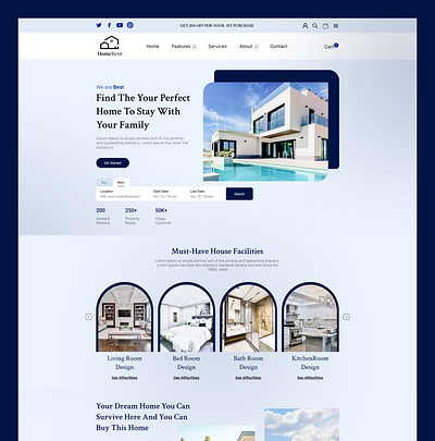 Website Design : Home Rent figma uiux website design
