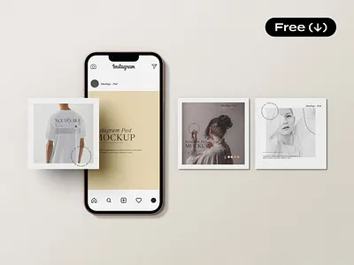 Instagram Post Mockup Vol.2 aesthetics device download free freebie instagram iphone minimalist mockup phone pixelbuddha post psd screen smartphone social media template