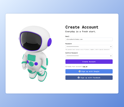 Sign up dailyui ui