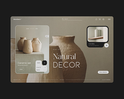 BranDeco - ecommerce design decor ecommerce figma natural productdesign shop ui uitrends ux webdesign