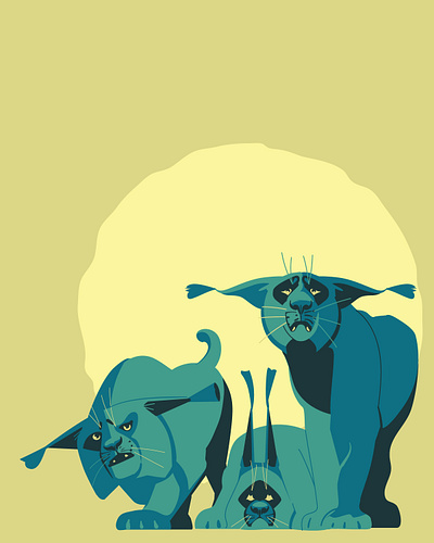 Desert travellers animals cats digitalart illustration illustrator vector
