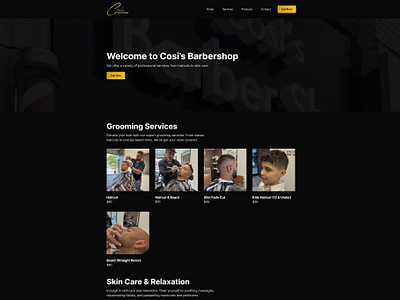 Cosi's Barbershop Website blackandgold dribbbleshowcase inspiration uiux