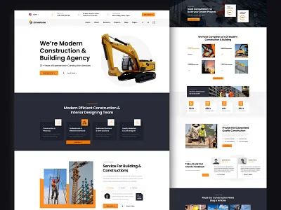 Construction Web Template agency animation branding construction creative dark dashboard designer figma illustration landing pages modern product design saas template design ui ui designer uiux website