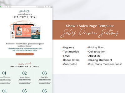 Sales Landing Page Health Coach business landing page course landing page course sales page sales page showint course page showit add on showit course page showit sales page showit template showit website