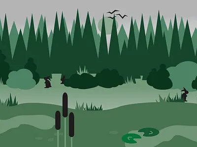 Foggy forest design forest graphic design green illustration landscape vector