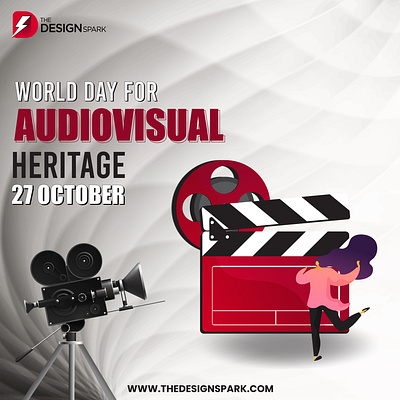 World Day For Audiovisual Heritage apparel audio audiovisual branding design energy graphic design heritage illustration logo merch spark ui vector visual